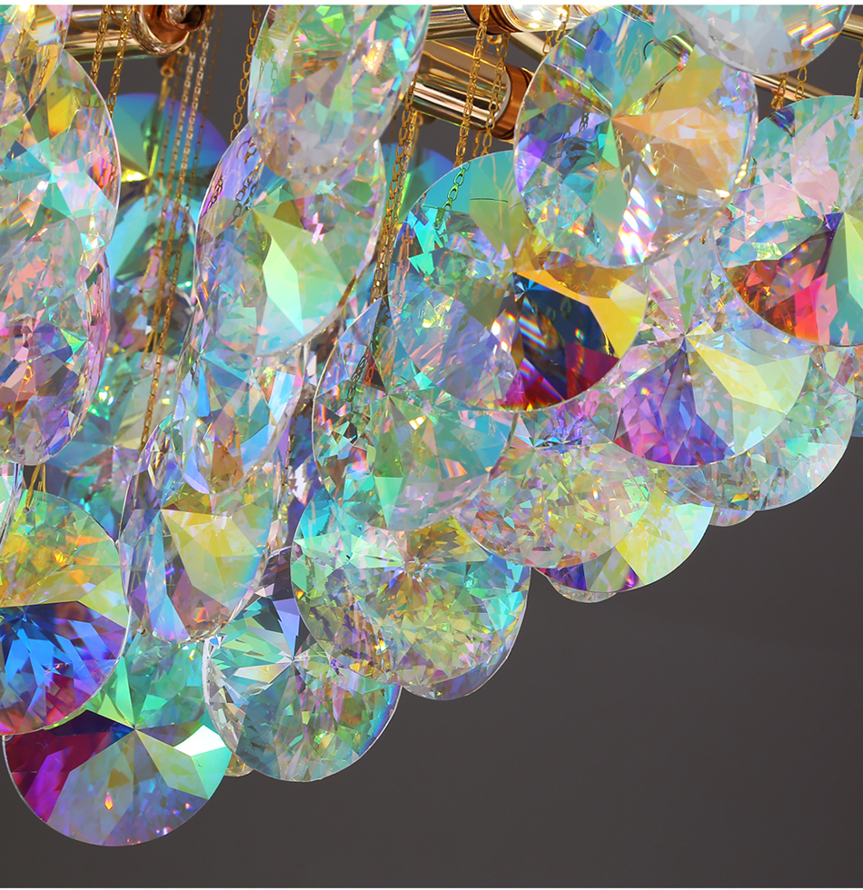Creative Colorful Crystal Chandelier For Living Dining Room Led Home k9 crystal chandelier(WH-CY-223)