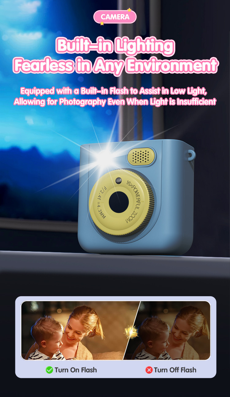 2.4 Inch Screen Color Printing Camera 1080P Full HD Video Ringing Photos To Life For Kids