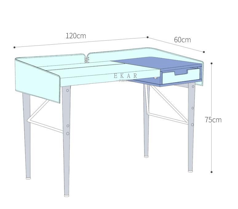 Simple Design Metal Base Study Table Modern Office Desk