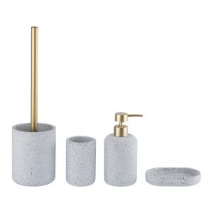 Quality Blue Terrazzo Bathroom Accessories OEM Round Shape With Mat Gold Parts wholesale
