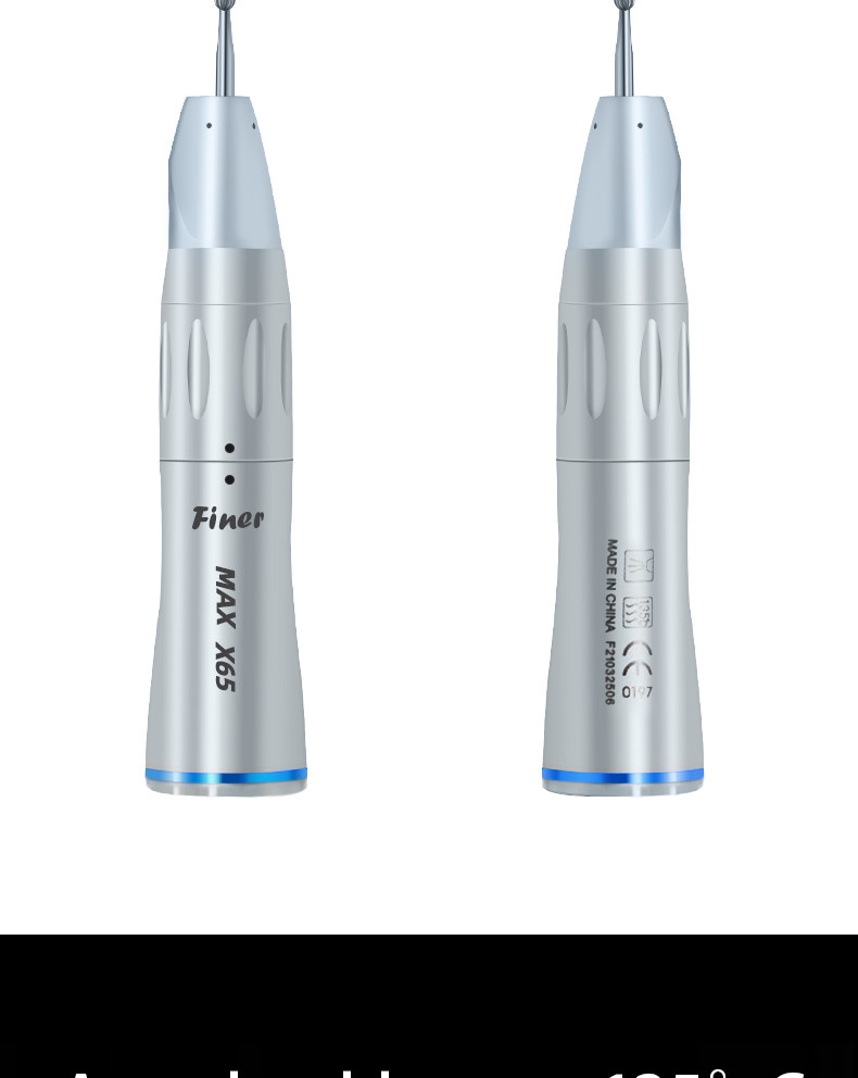 Stainless Steel Dental Straight Nose Cone Handpiece Unit 25000RPM With Inner Water Spray