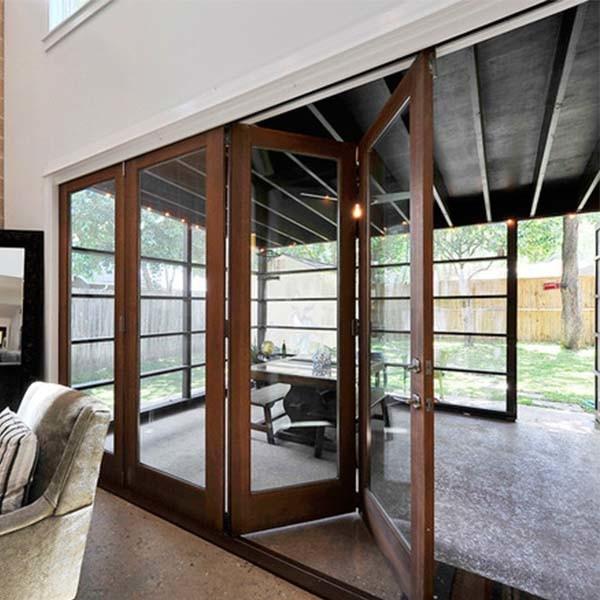 Aluminum Frame Commercial Aluminium Doors Tempered Glass Double Folding Durable