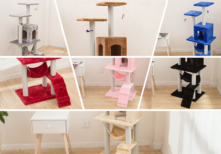 OEM ODM White Cat Scratcher Climber Plush Cat Scratcher Tree House