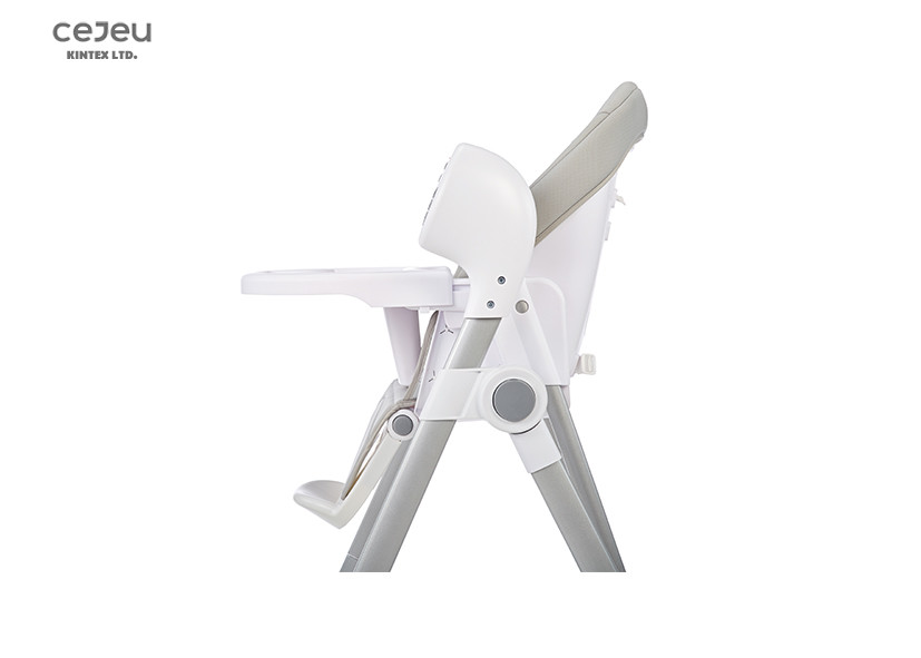 Grey Baby Feeding High Chair Ergonomic Reclining Foldable