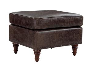 Quality Solid Wod Legs Vintage Leather Furniture Sofa Footrest Living Room Storage Ottoman wholesale