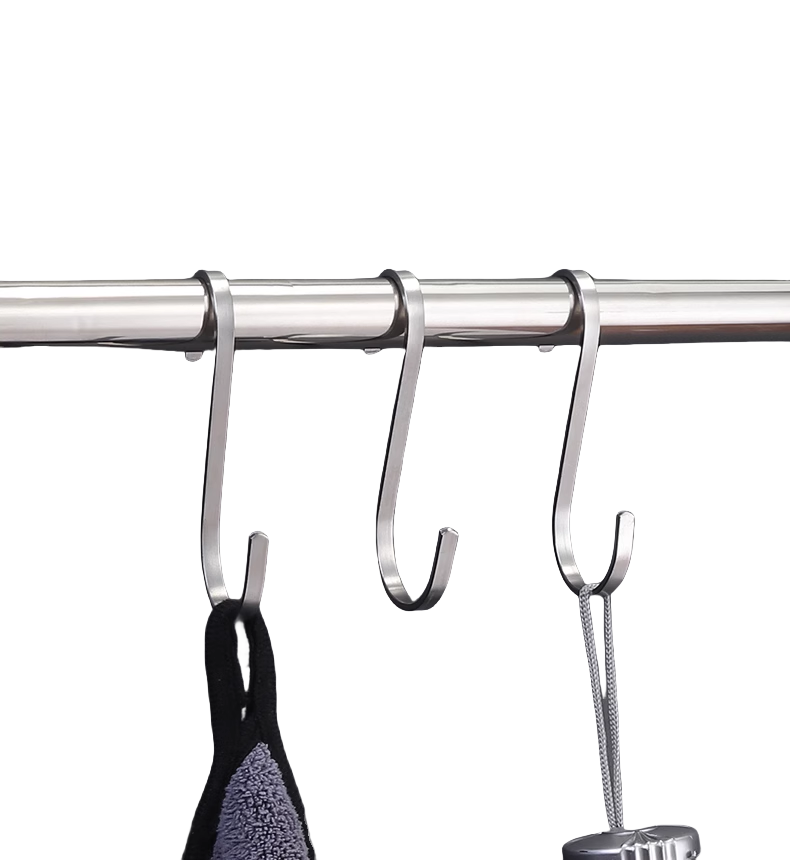 Stainless Steel S Hooks with Black Oxide Finish INCH Measurement System and Heavy-Duty Design