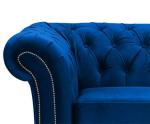 Vintage Blue Velvet Chesterfield Couch Sofa