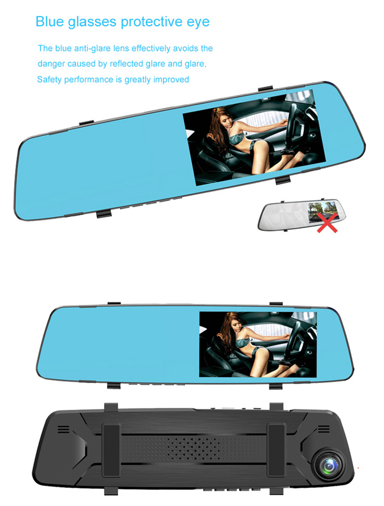 Car DVR Mirror Live View Dash Cam With Motion Detection 4.5 Inch