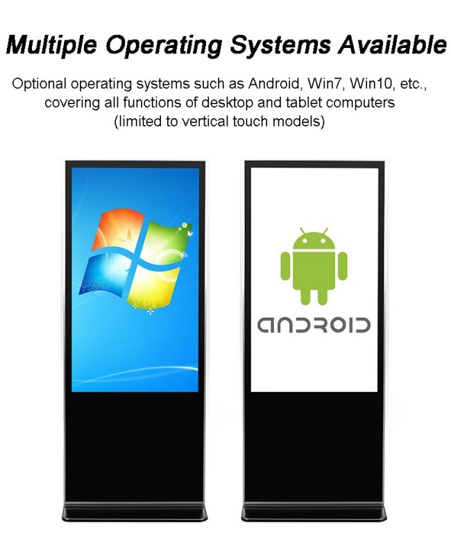 ZXTLCD Advertising Device Floor Stand Kiosk Totem , 4K Ultra HD LCD Advertising Display