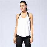 Women dry fit open side loose plain breathable sport bra gym tank top