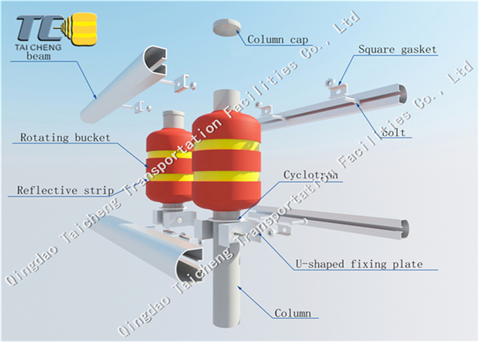 Yellow Red EVA Filled Safety Roller Barrier High Energy Absorption And Low Reaction 20
