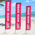 Fiber Pole 4.5m Outdoor Banner Flags Double Sided Feather Flags