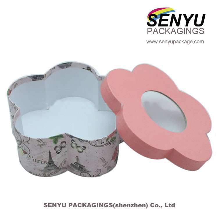 Party Festival Decoration Gift Packaging Box Flower Shaped Candy Box With Clear Window
