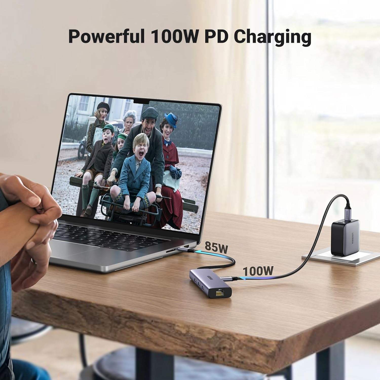 Revodok 6 in 1 USB C Hub Gigabit Ethernet Adapter with 4K-HDMI, 100W PD Charging, USB A Data Ports