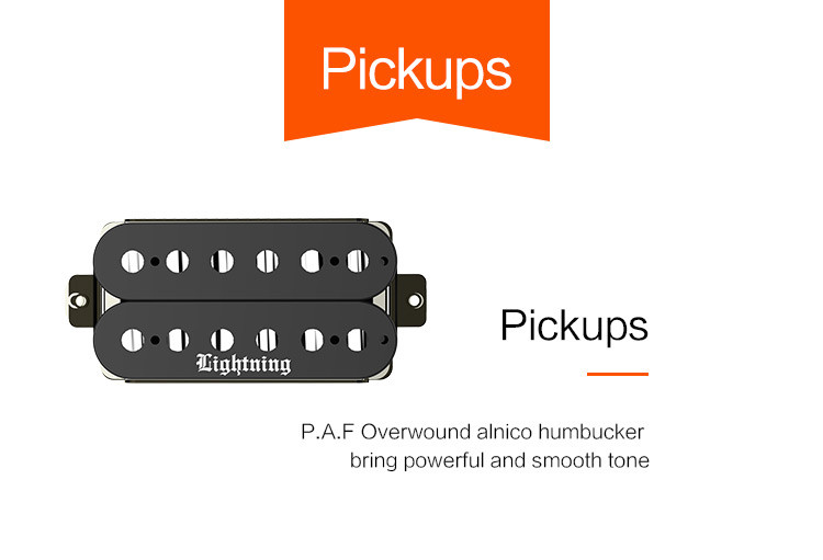 Unique Design Patented Grand Headless Electric Guitar Double Hummbucker Built-in Guitar Effect Ebony Fingerboard and bag