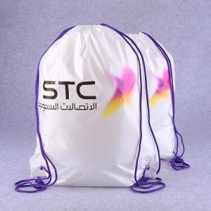 Quality 0.08mm CPE LDPE Plastic Drawstring Backpack For Fitness wholesale