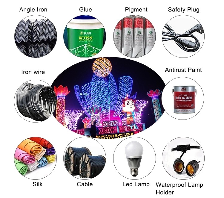 Outdoor Fabric Chinese Lanterns Waterproof For New Year Decoration
