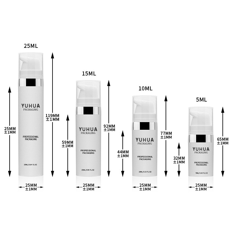 15ml 25ml Plastic Pump Airless Skincare Bottle Packaging For Lotion Cream