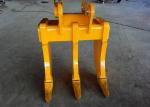 Yellow Multi Ripper Bucket Three Shank Leg Komatsu PC200 Material Recyling