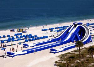 Quality 0.55mm PVC Tarpaulin Giant Inflatable Slide For Beach Sports Exciting wholesale