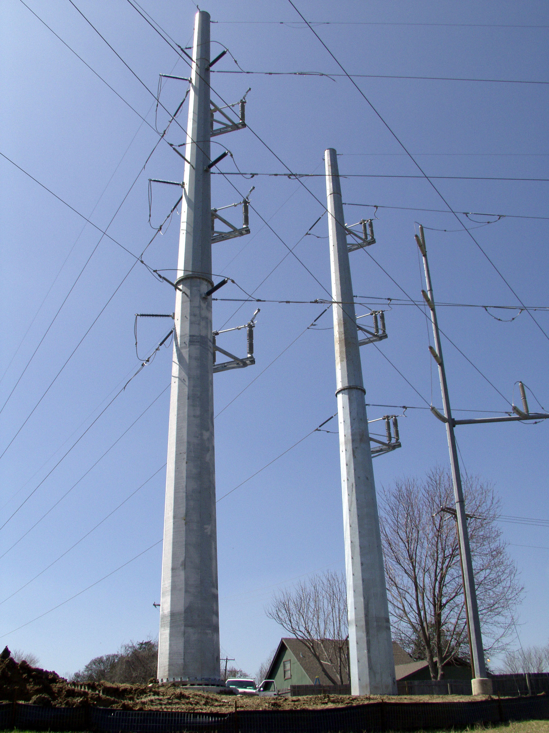 110KV Polygonal Pole , Galvanized Steel Pole For Electrical Power Distribution Line