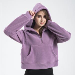 Quality Warm Polar fleece Half Zipper Women Over Size Equestrian Hoodie Ladies wholesale