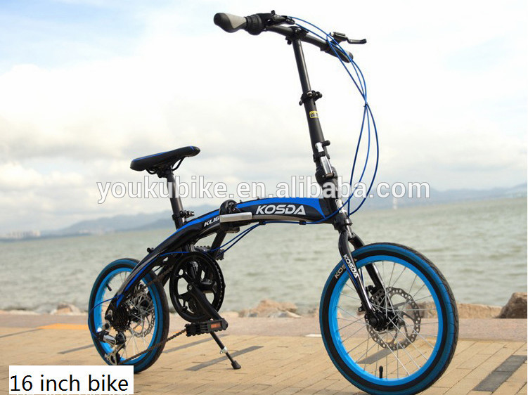 Aluminum Alloy Ladies Disc Brake 16 Inch Folding Bike