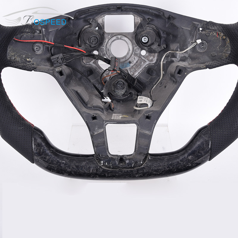 2022 New Racing Volkswagen Carbon Fiber Steering Wheel LED Black Leather Twill