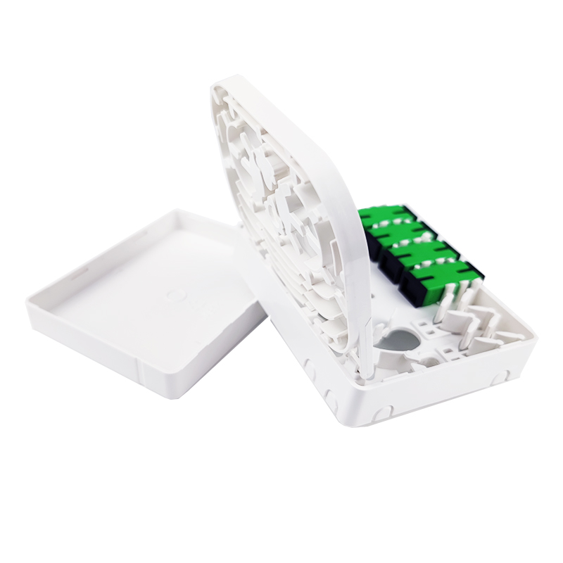 SC/APC Gray 4 Cores Plastic Fiber Optic Faceplate Socket Panel for Indoor Network FTTH