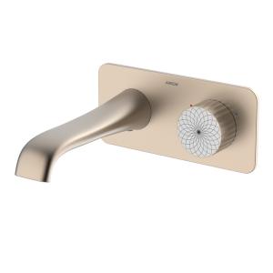 Quality Gold Wall Hung Basin Mixer Faucet 23mm Ceramic Cartridge wholesale