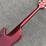 Metallic red Butterfly 5 strings Ash wood Bass Guitar,Factory custom Neck