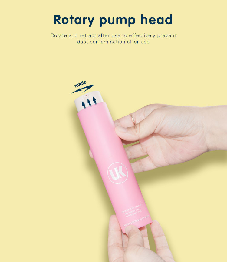 PP Rotary Airless Pump Bottles Refillable Packaging For Cosmetics Detachable Container