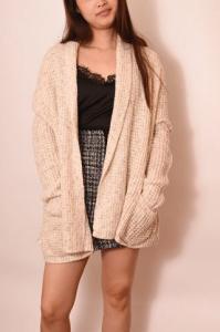 Quality 100% Acrylic Loose Knit Casual Cardigan Daily Ladies Casual Cardigan wholesale