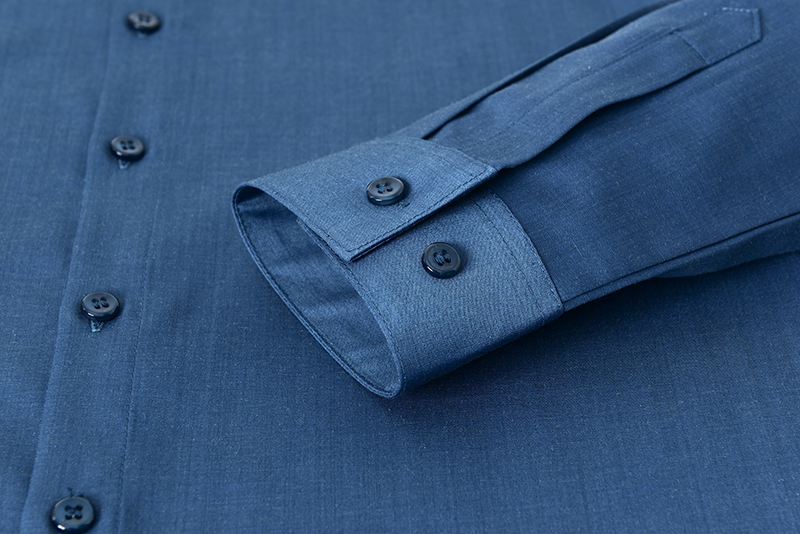 Anti-pilling Men's Long Sleeve Plain Shirts with Polyester Viscose Silk Acrylic Logo