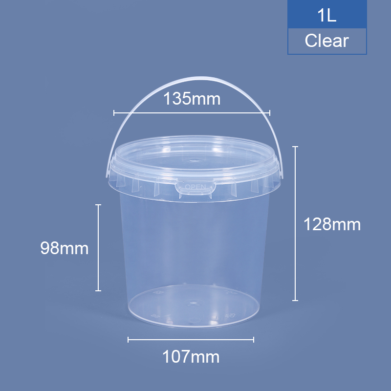 300ml 5 liter IML Customized Plastic Bucket With Lid For Honey Cookie Yogurt Butter Sauces
