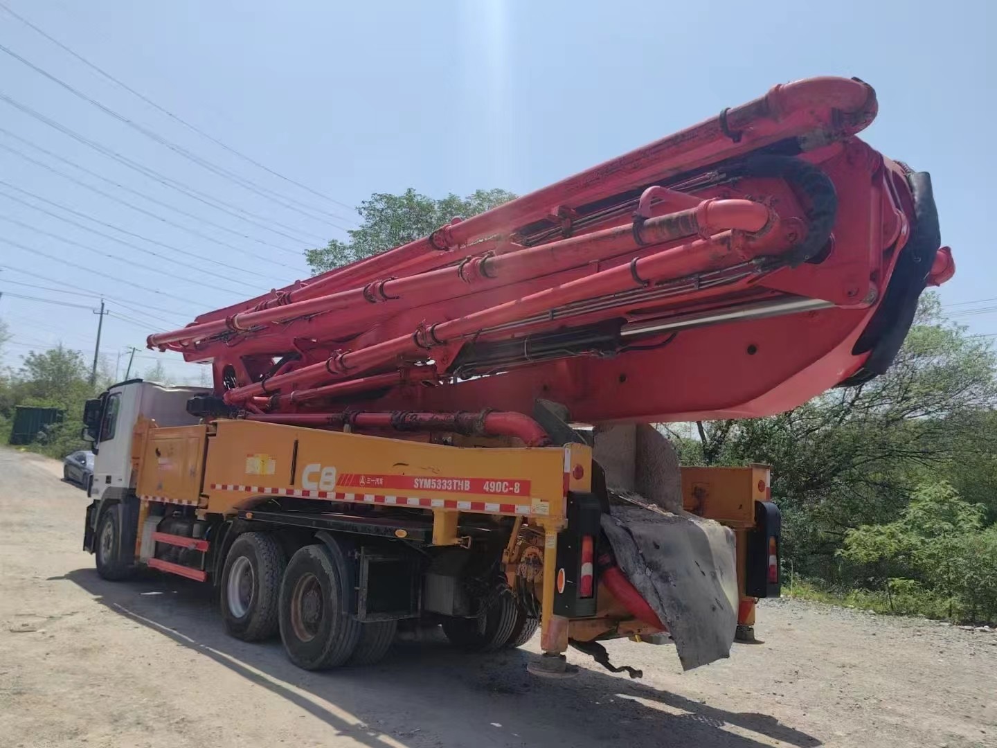 Mercedes Benz chassis 49m truck mounted concrete pump truck Sany Heavy Industry price