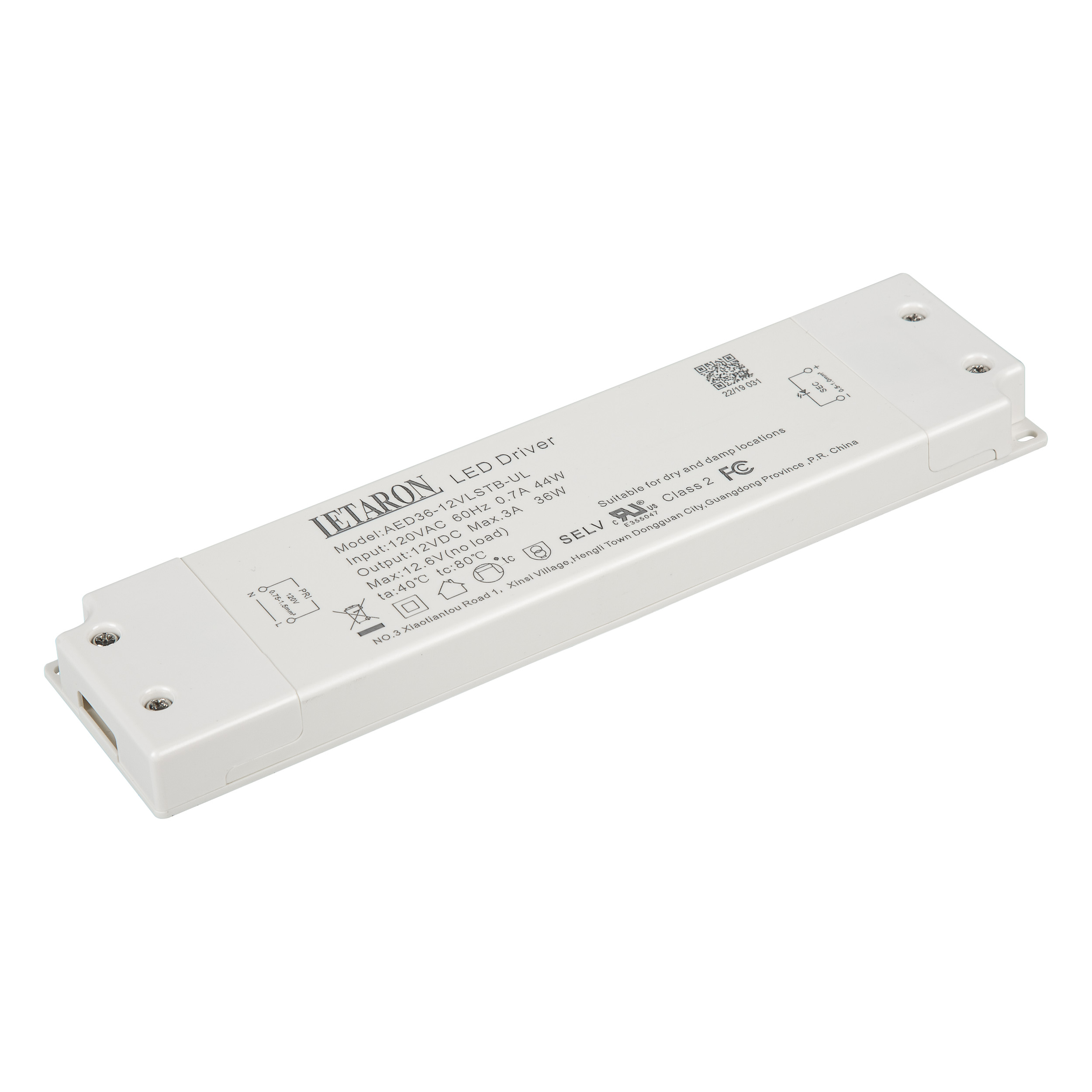Mirror Lamp IP44 Letaron LED Driver , Single Output 12V LED Driver