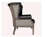 Buttoned Wing Deconstructed Antique Retro Leather Vintage Chair