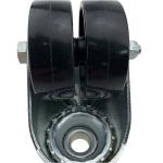 2'' Black Swivel Double Roller Nylon Castor Wheels Twin Wheel Caster With Brake
