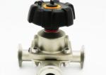 Three Way Manual Diaphragm Valve TP316L Stainless Steel Material For Beverage
