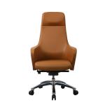 Aluminum Brown Ergonomic Office Leather Chair 70mm Gas Spring Executive Mesh