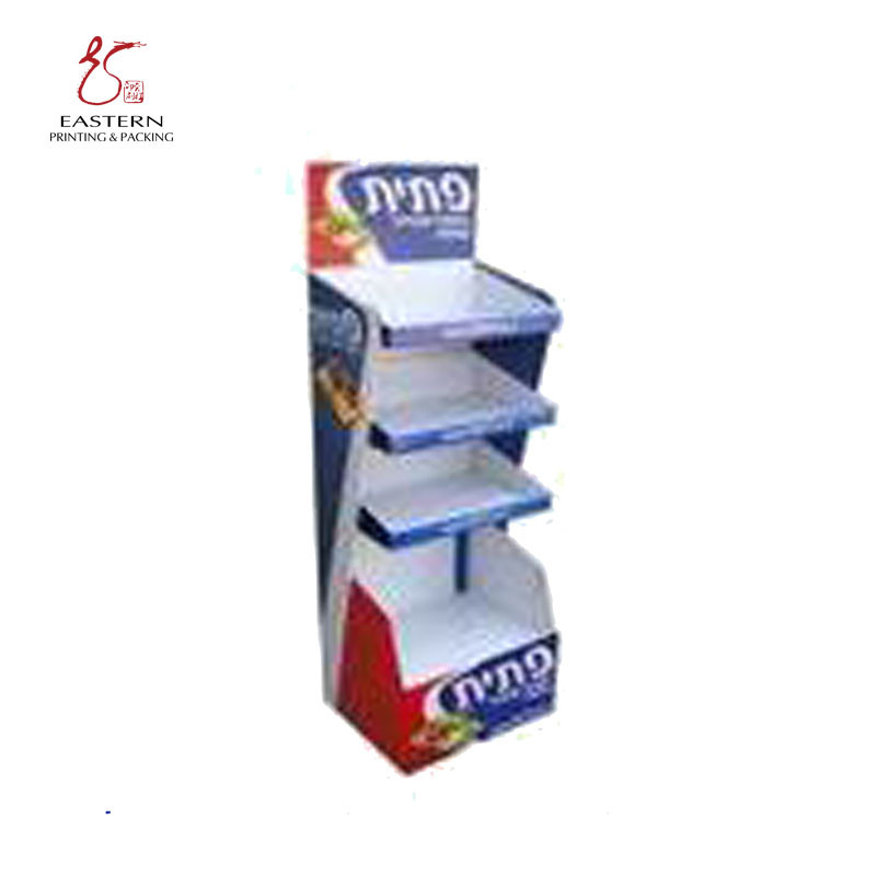 CMYK Printing Foldable Corrugated Display Stand For Supermarket Retail