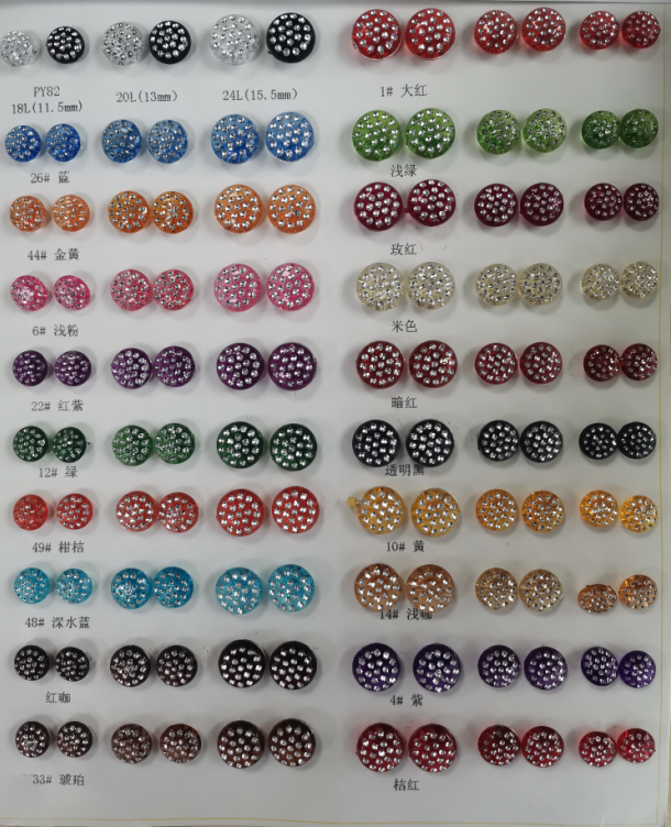 wholesale factory 18L 20L 24L 28L 34L big size plastic ABS coat button combine plastic button