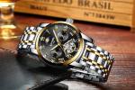 Luxury Mechanical Wrist Watch Tourbillon Automatic Movement Mens Skeleton Moon