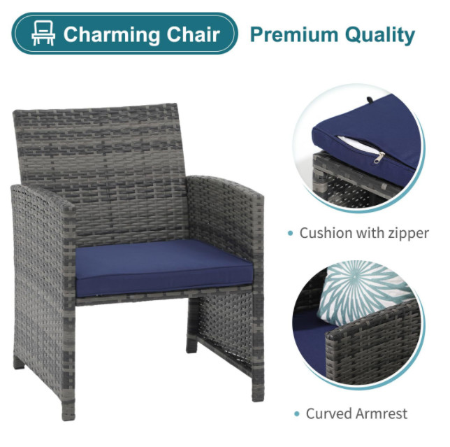 Luxury Rattan Garden Sofa Sets Furniture Wicker Outdoor Chairs Table Ottoman
