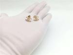 Logo Earrings in 18K White Gold Pave Diamonds Fashion Lady Jewelry Global