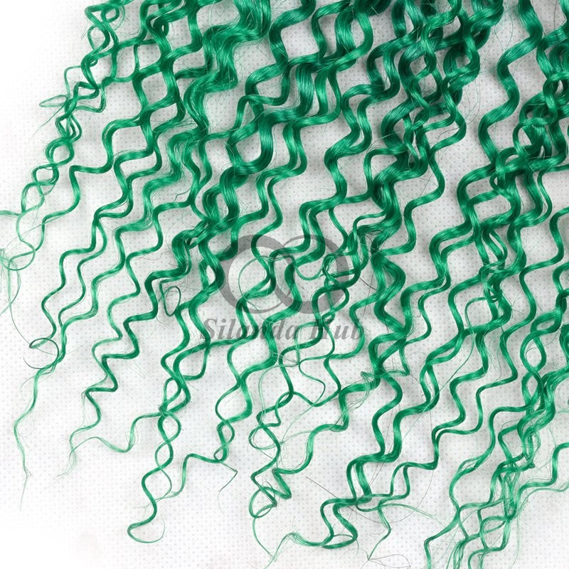 #T1B/Green Kinky Curly Remy Human Hair Bundles Sew In Weave Bundles Brazilian Bundle Deals