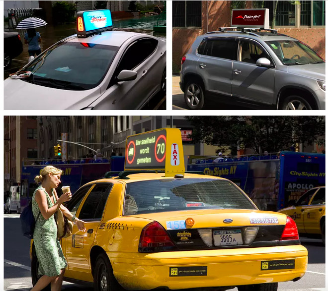 3G 4G Wifi Wireless P2 P2.5 P3 P4 P5 Advertising Car Roof Led Signs Double Sided