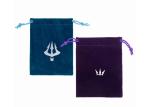 9 x 11.5cm Drawstring Gift Bags , Purple And Blue Soft Velvet Jewelry Bag