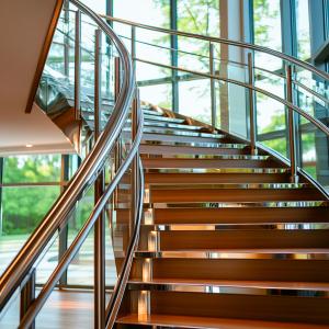 Quality Stylish PVD Stainless Steel Handrails with 1200mm Height for Glass Staircases wholesale